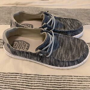 2 Tone Grey Weave Hey Dude Loafers